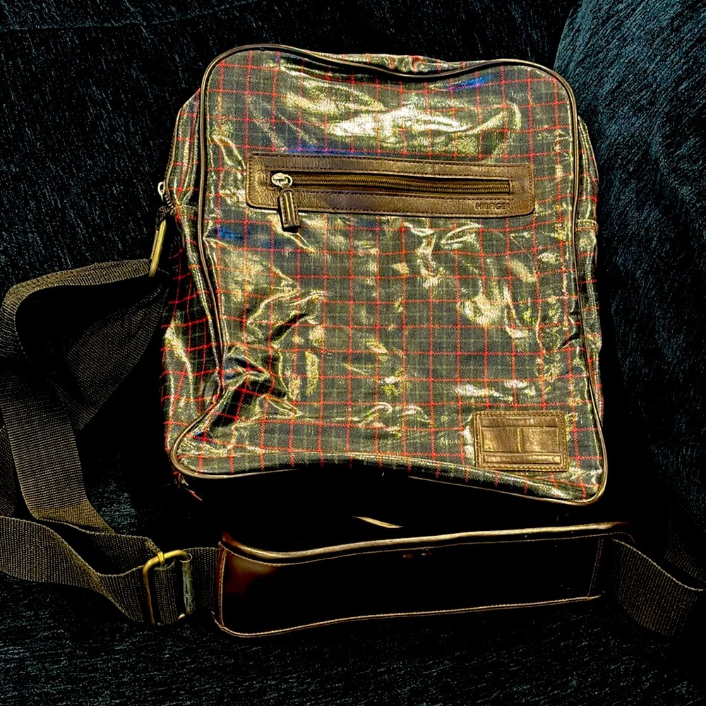 One-of-a-kind Tommy Hilfiger vinyl shoulder bag. The only one in existence.